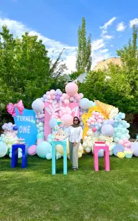 دکور تولد نامزدی بادکنک ارایی ساخت ایتم های دکور