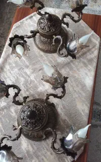 لوستر.اویز.چهارشمله.برنز