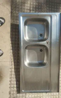 سینک دو لکنه روکار120ـ60