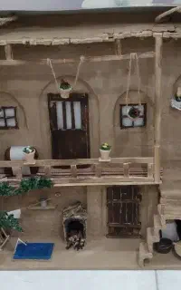 قاب مینیاتوری خانه روستایی
