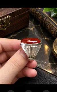 انگشتر نقره عقیق یمنی لانه زنبوری معروف رکاب دست