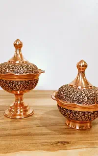 قندان مسی کروم قندان مس دیزی خوری مسی