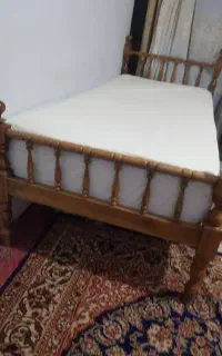 دو تخت تک نفره چوب گردو