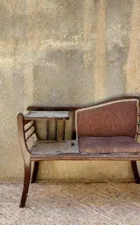 میز صندلی تلفن چوبی