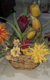 سبد گل حصیری
