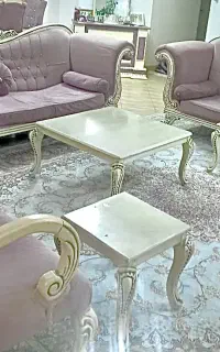 مبل استیل  ۷نفره  به همراه میز وسط مناسب ویلا