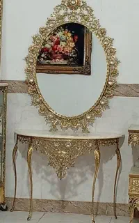 آینه کنسول برنز اصل برنزی سایز بزرگ شیک زیبا هرسین