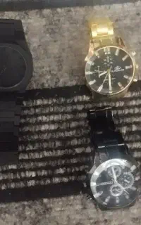 اکسسوری ساعت فول بلک طلایی سیاه ساعت مچی
