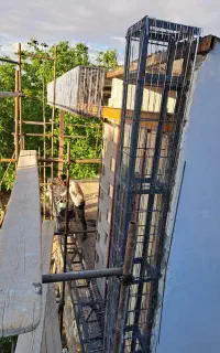 جوشکاری اسکلت نبشی کشی شیروانی پله پیچ