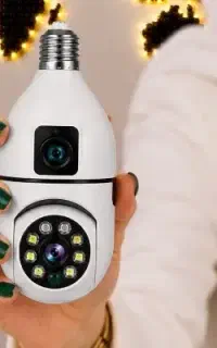 دوربین مداربسته2لنزه چرخشی ضبط صدا لامپ wifi