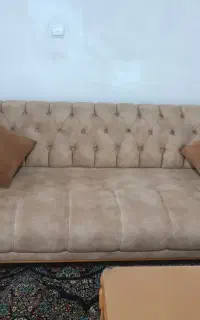 مبل 8نفره تخت شو چوب راش پارچه ترک اصلی