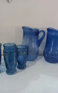 پارچ لیوان  شیشه ای آنتیک قدیمی