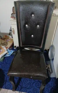 صندلی چوبی روکش چرمی ۲ عدد