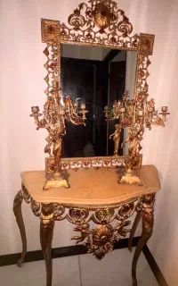ایینه شمعدان آلومینیومی طرح برنج
