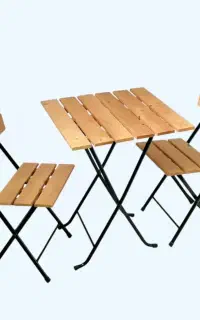 میز و صندلی چوبی دو نفره نو