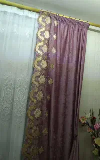 والان پرده صورتی مخمل ترک نو