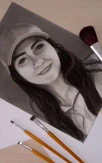 نقاشی چهره سیاهقلم