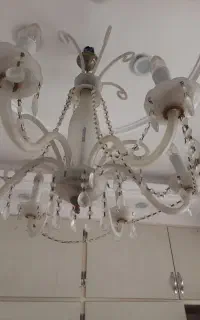 لوستر کریستالی ۶ شاخه قدیمی سالم