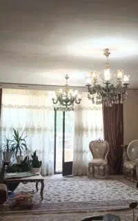 دو عدر لوستر ۶ شاخه (۱۲ شعله) جنس برنز بالاله بلند