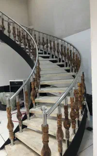 نرده استیل،پله فلزی،نرده شیشه ای