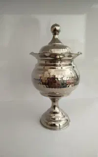 قندان مسی رنگ سفید