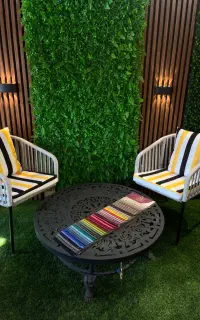 صندلی بافت ابریشمی کارینا/میزآتشدان گرد گازی زغالی