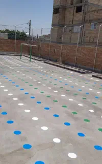 خط کشی زمین بازی و حیاط مدرسه