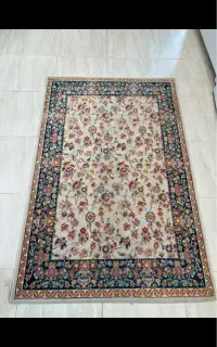 ذرع نیم ماشینی  ابریشم بافت حاشیه سبز