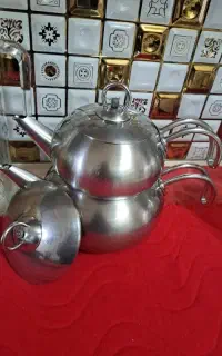 کتری قوری استیل کفه چدن ضخیم و قدیمی در حد