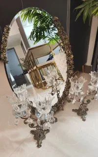 آینه و شمعدان برنزی کاملا نو