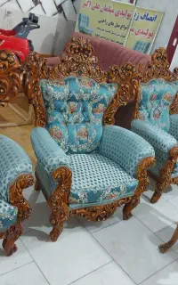 مبل۹نفره سلطنتی تمام برجسته بامیز عسلی درحد جهیزیه