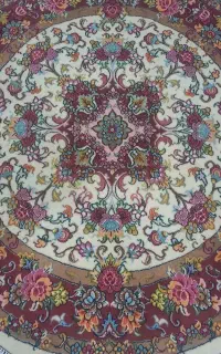 فرش دستبافت دایره ۱/۵×۱/۵ رج ۴۰ طرح علیا اعلا