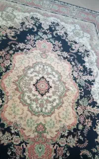 فرش ۱۲ متری زمینه سرمه ای