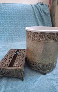 ست جا دستمال و سطل آنتیک