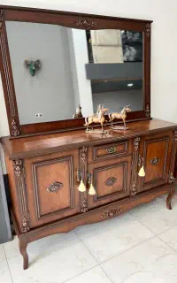 کنسول و آیینه  چوب روس و راش