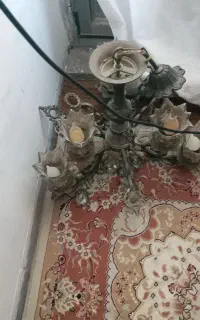 لوستر ۳شاخه دوبل طرح برنز
