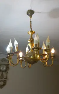 لوستر ۱۲ شعله طلایی