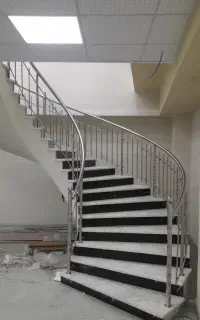 نرده استیل،پله فلزی،نرده شیشه ای