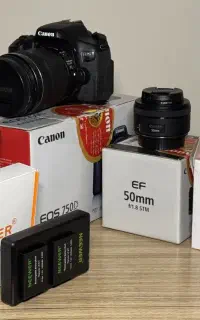 دوربین Canon 750D با دو لنز 18-135 + 50 فیکس