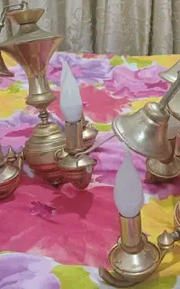 لوستر سه شاخه آبکاری طلا سالم