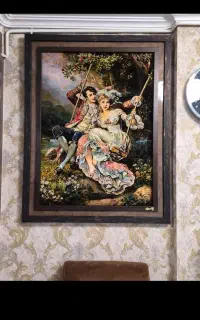 تابلوفرش دستباف بافت ابریشم