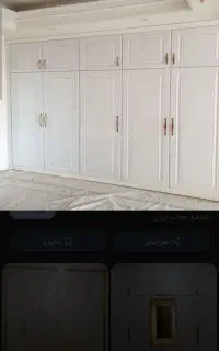 کمددیواری قدیمی سفیدرنگ مناسب برای باغ