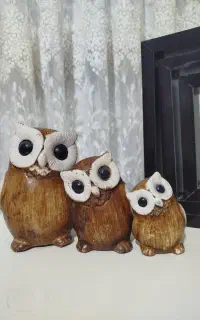 مجسمه ۳ جغد و باکسهای دیواری