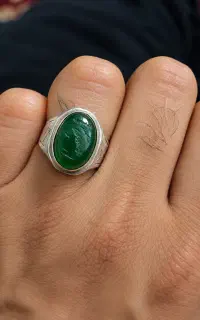 اتگشتر مردانه عقیق سبز