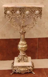 میز برنز باسنگ مرمر۱۳کیلو  باسنگ