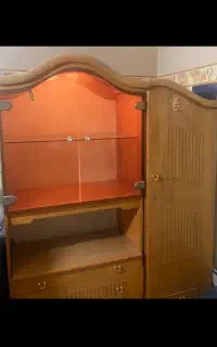 کمد ویترین دار ۳ تیکه تمام چوب