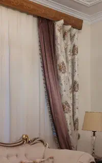 پرده ساتن و مخمل همراه با یراق