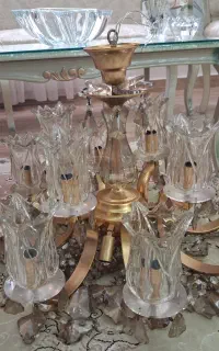 لوستر برنجی ۱۲ شاخه بزرگ