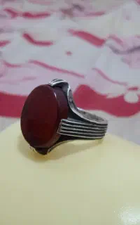 انگشتر خطی دست ساز عقیق