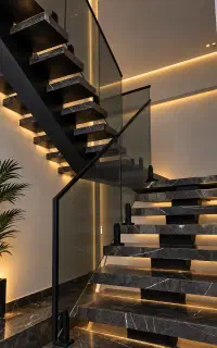 هندریل شیشه ای نرده شیشه جانپناه شیشه طراحی و اجرا